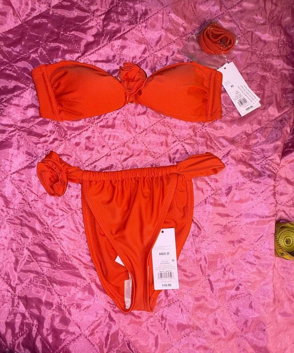 Wild Fable Bikini Set Size XS Orange Rosette